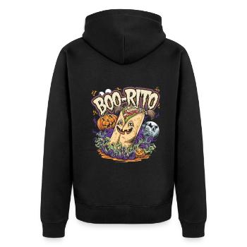 Boo-Rito Burrito d’Halloween Citrouille fantôme mignonne - Veste à capuche bio Premium Unisexe - noir - Dos - Nico (187cm)