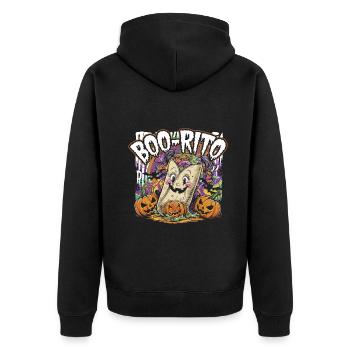 Boo-Rito Halloween Burrito Cute Ghost Pumpkin - Unisex Premium Bio Zip Hoodie - Schwarz - Hinten - Nico (187cm)