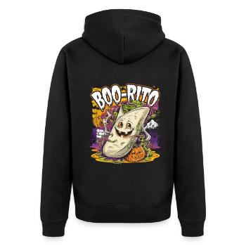 Boo-Rito Burrito d’Halloween Citrouille fantôme mignonne - Veste à capuche bio Premium Unisexe - noir - Dos - Nico (187cm)