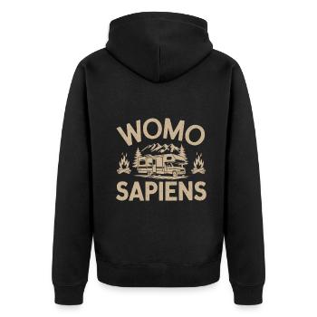 Womo Sapiens - Unisex Premium Organic Zip Hoodie - black - Back - Nico (187cm)