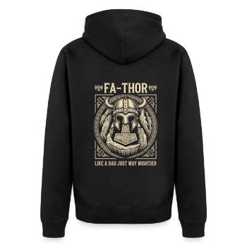 FA-THOR Comme un papa juste bien plus puissant Viking - Veste à capuche bio Premium Unisexe - noir - Dos - Nico (187cm)