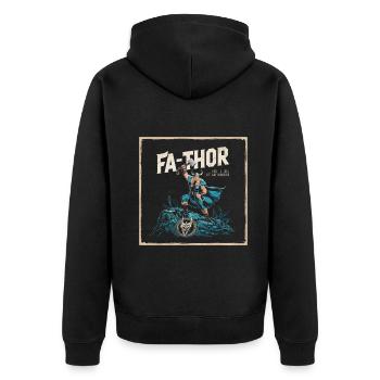 FA-THOR Comme un papa juste bien plus puissant Viking - Veste à capuche bio Premium Unisexe - noir - Dos - Nico (187cm)