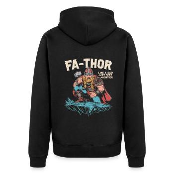 FA-THOR Comme un papa juste bien plus puissant Viking - Veste à capuche bio Premium Unisexe - noir - Dos - Nico (187cm)