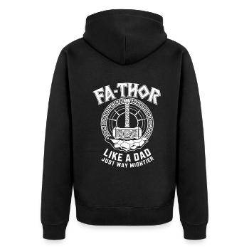 FA-THOR Comme un papa juste bien plus puissant Viking - Veste à capuche bio Premium Unisexe - noir - Dos - Nico (187cm)
