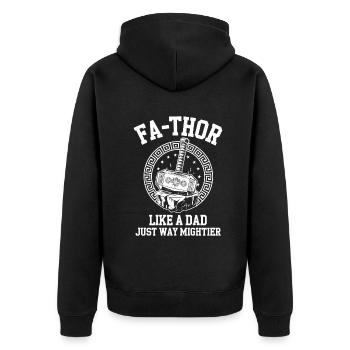 FA-THOR Comme un papa juste bien plus puissant Viking - Veste à capuche bio Premium Unisexe - noir - Dos - Nico (187cm)