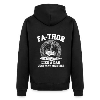 FA-THOR Comme un papa juste bien plus puissant Viking - Veste à capuche bio Premium Unisexe - noir - Dos - Nico (187cm)