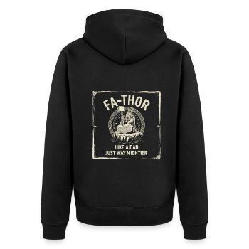 FA-THOR Comme un papa juste bien plus puissant Viking - Veste à capuche bio Premium Unisexe - noir - Dos - Nico (187cm)