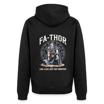FA-THOR Comme un papa juste bien plus puissant Viking - Veste à capuche bio Premium Unisexe - noir - Dos - Nico (187cm)