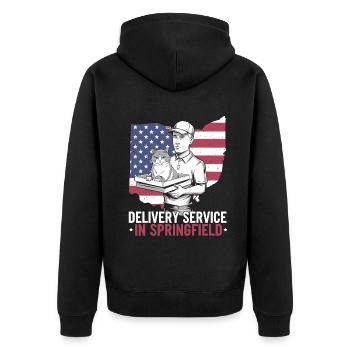 Service de livraison OH Débat  Harris Manger - Veste à capuche bio Premium Unisexe - noir - Dos - Nico (187cm)