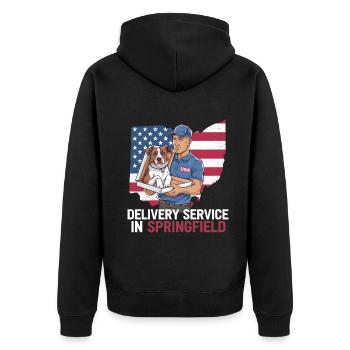 Service de livraison OH Débat  Harris Manger - Veste à capuche bio Premium Unisexe - noir - Dos - Nico (187cm)