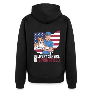 Service de livraison OH Débat  Harris Manger - Veste à capuche bio Premium Unisexe - noir - Dos - Nico (187cm)