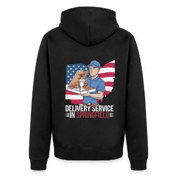Service de livraison OH Débat  Harris Manger - Veste à capuche bio Premium Unisexe - noir - Dos - Nico (187cm)