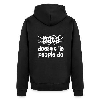 Daten oder es ist nicht passiert für Studenten - Unisex Premium Bio Zip Hoodie - Schwarz - Hinten - Nico (187cm)