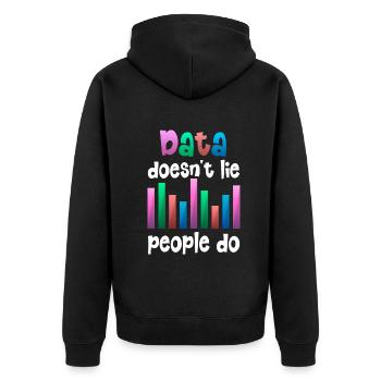 Daten oder es ist nicht passiert für Studenten - Unisex Premium Bio Zip Hoodie - Schwarz - Hinten - Nico (187cm)