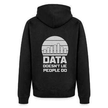 Daten oder es ist nicht passiert für Studenten - Unisex Premium Bio Zip Hoodie - Schwarz - Hinten - Nico (187cm)