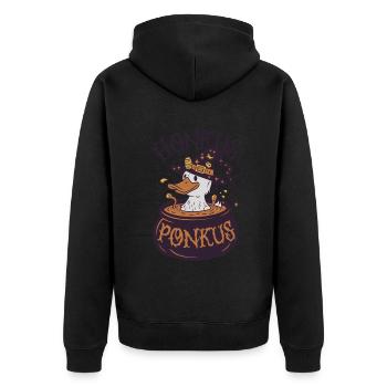 Honkus Ponkus Funny Duck Witch Halloween Magic - Unisex Premium Organic Zip Hoodie - black - Back - Nico (187cm)