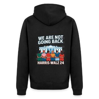 Nous ne reviendrons pas en arrière Harris-Walz 2024 Politique - Veste à capuche bio Premium Unisexe - noir - Dos - Nico (187cm)