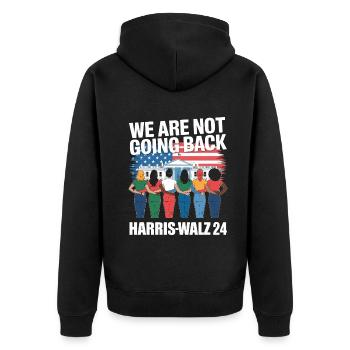 Nous ne reviendrons pas en arrière Harris-Walz 2024 Politique - Veste à capuche bio Premium Unisexe - noir - Dos - Nico (187cm)