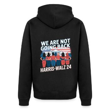 Nous ne reviendrons pas en arrière Harris-Walz 2024 Politique - Veste à capuche bio Premium Unisexe - noir - Dos - Nico (187cm)