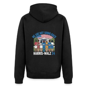 Nous ne reviendrons pas en arrière Harris-Walz 2024 Politique - Veste à capuche bio Premium Unisexe - noir - Dos - Nico (187cm)