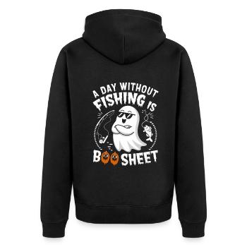 A Day Without Fishing Is Boo Sheet Ghost Halloween - Unisex Premium Bio Zip Hoodie - Schwarz - Hinten - Nico (187cm)