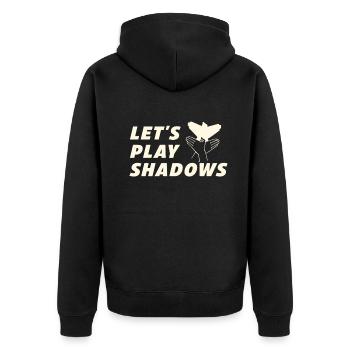 Let's Play Shadows Shadow Puppetry - Unisex Premium Bio Zip Hoodie - Schwarz - Hinten - Nico (187cm)