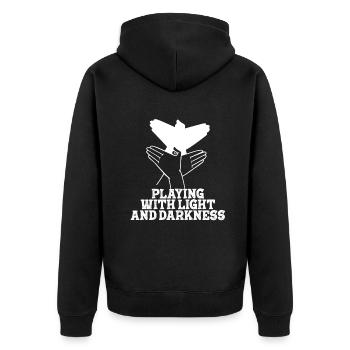 Playing With Light And Darkness Shadow - Unisex Premium Organic Zip Hoodie - black - Back - Nico (187cm)