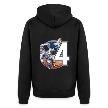 5th Birthday Astronaut Space Adventure for Boys - Unisex Premium Bio Zip Hoodie - Schwarz - Hinten - Nico (187cm)