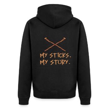 Arnis Eskrima Kali Philippinischer Martial - Unisex Premium Bio Zip Hoodie - Schwarz - Hinten - Nico (187cm)
