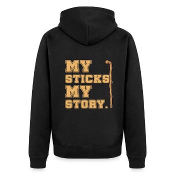 Arnis Eskrima Kali Philippinischer Martial - Unisex Premium Bio Zip Hoodie - Schwarz - Hinten - Nico (187cm)