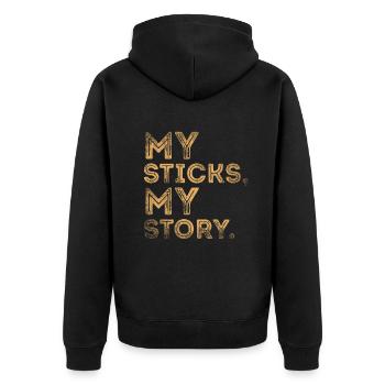 Arnis Eskrima Kali Philippinischer Martial - Unisex Premium Bio Zip Hoodie - Schwarz - Hinten - Nico (187cm)