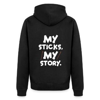 Arnis Eskrima Kali Philippinischer Martial - Unisex Premium Bio Zip Hoodie - Schwarz - Hinten - Nico (187cm)