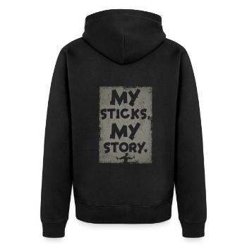 Arnis Eskrima Kali Philippinischer Martial - Unisex Premium Bio Zip Hoodie - Schwarz - Hinten - Nico (187cm)