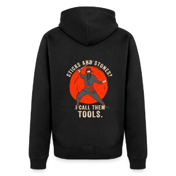 Arnis Eskrima Kali Art philippin - Veste à capuche bio Premium Unisexe - noir - Dos - Nico (187cm)