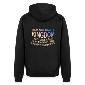 Herrschaft über Wäsche und Geschirr Hausfrau - Unisex Premium Bio Zip Hoodie - Schwarz - Hinten - Nico (187cm)