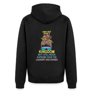 Herrschaft über Wäsche und Geschirr Hausfrau - Unisex Premium Bio Zip Hoodie - Schwarz - Hinten - Nico (187cm)