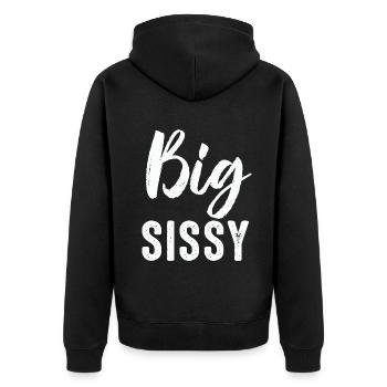 Famille Grande Sœur - Veste à capuche bio Premium Unisexe - noir - Dos - Nico (187cm)
