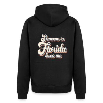 Quelqu’un en Floride m’aime - Veste à capuche bio Premium Unisexe - noir - Dos - Nico (187cm)