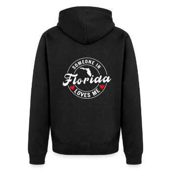Quelqu’un en Floride m’aime - Veste à capuche bio Premium Unisexe - noir - Dos - Nico (187cm)
