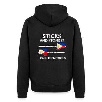 Arnis Eskrima Kali Arts Philippins FMA - Veste à capuche bio Premium Unisexe - noir - Dos - Nico (187cm)