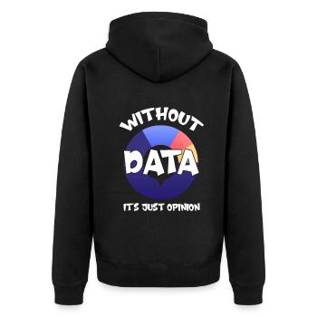 Daten oder es ist nicht passiert für Studenten - Unisex Premium Bio Zip Hoodie - Schwarz - Hinten - Nico (187cm)
