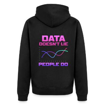 Daten lügen nicht, Menschen machen Datenanalysten - Unisex Premium Bio Zip Hoodie - Schwarz - Hinten - Nico (187cm)