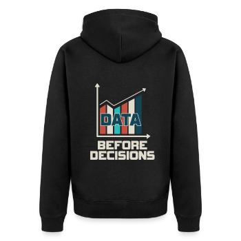 Daten oder es ist nicht passiert für Studenten - Unisex Premium Bio Zip Hoodie - Schwarz - Hinten - Nico (187cm)