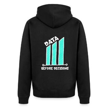 Daten oder es ist nicht passiert für Studenten - Unisex Premium Bio Zip Hoodie - Schwarz - Hinten - Nico (187cm)