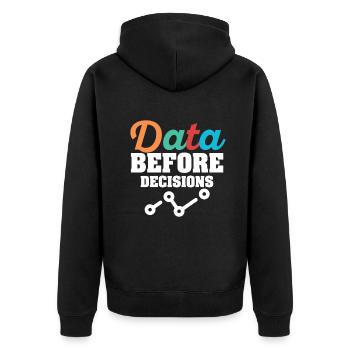 Daten oder es ist nicht passiert für Studenten - Unisex Premium Bio Zip Hoodie - Schwarz - Hinten - Nico (187cm)