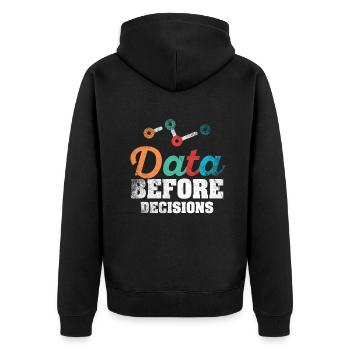 Daten oder es ist nicht passiert für Studenten - Unisex Premium Bio Zip Hoodie - Schwarz - Hinten - Nico (187cm)