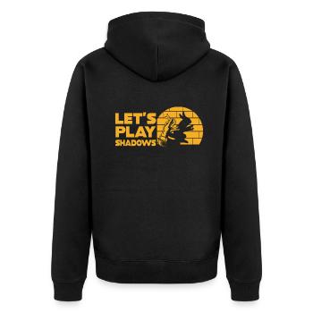 Let's Play Shadows Shadow Puppetry - Unisex Premium Bio Zip Hoodie - Schwarz - Hinten - Nico (187cm)