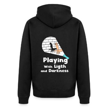 Shadow Puppetry Theater Show Art - Unisex Premium Organic Zip Hoodie - black - Back - Nico (187cm)