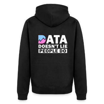 Daten lügen nicht, Menschen machen Datenanalysten - Unisex Premium Bio Zip Hoodie - Schwarz - Hinten - Nico (187cm)