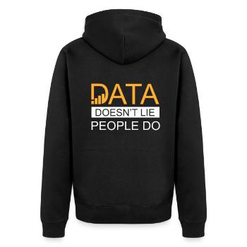 Daten lügen nicht, Menschen machen Datenanalysten - Unisex Premium Bio Zip Hoodie - Schwarz - Hinten - Nico (187cm)